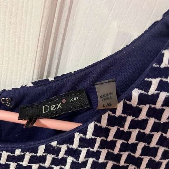 Blue Patterned Work Dress - Picture 2 of 2